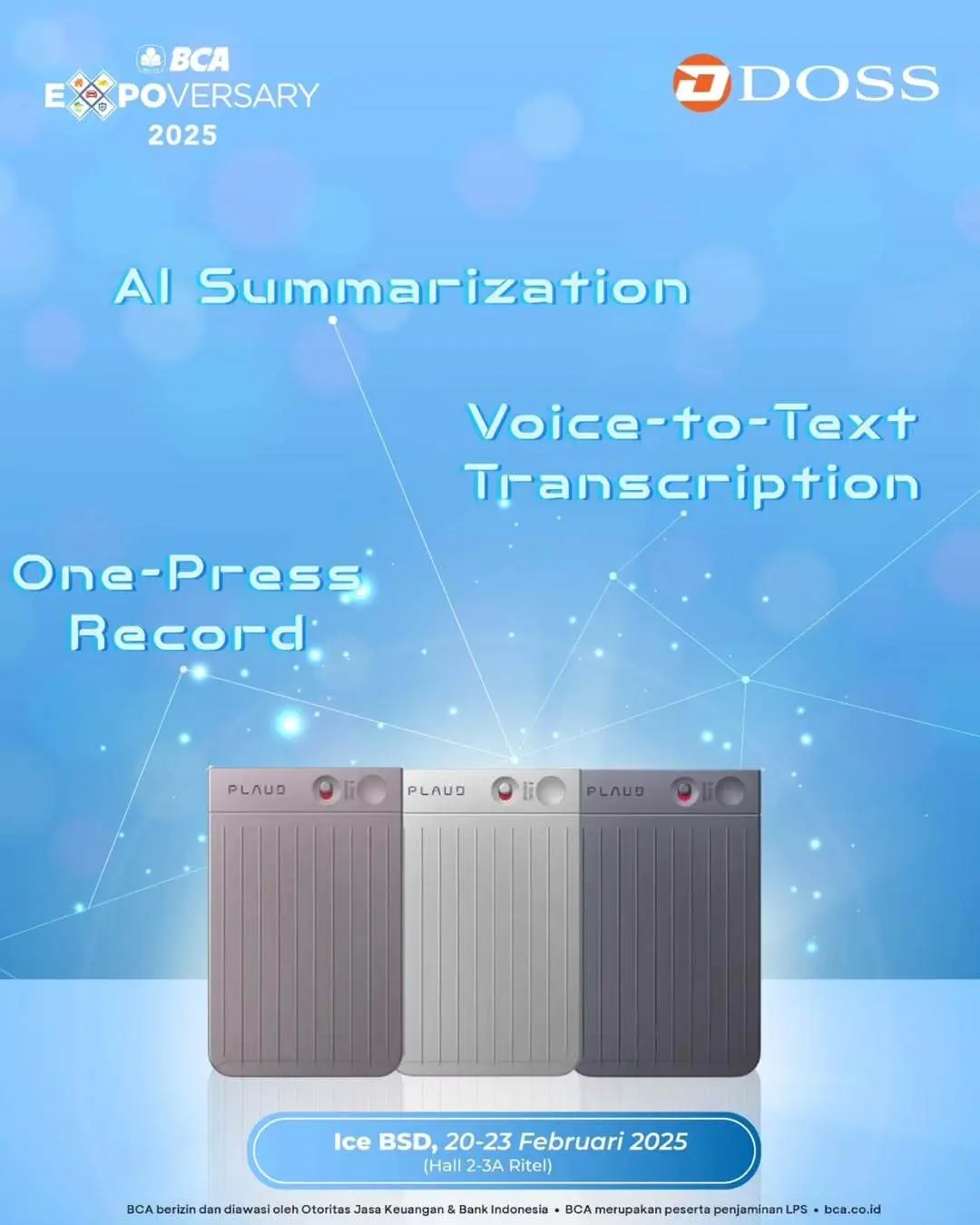 Yuk, dateng ke booth nya DOSS Camera & Gadget di event BCA EXPOVERSARY 2025, Hall 2-3 A Ritel di ICE BSD Acara ini akan segera dilaksanakan pada tanggal 20 - 23 Februari 2025Disana kamu bisa cobain langsung (5).webp