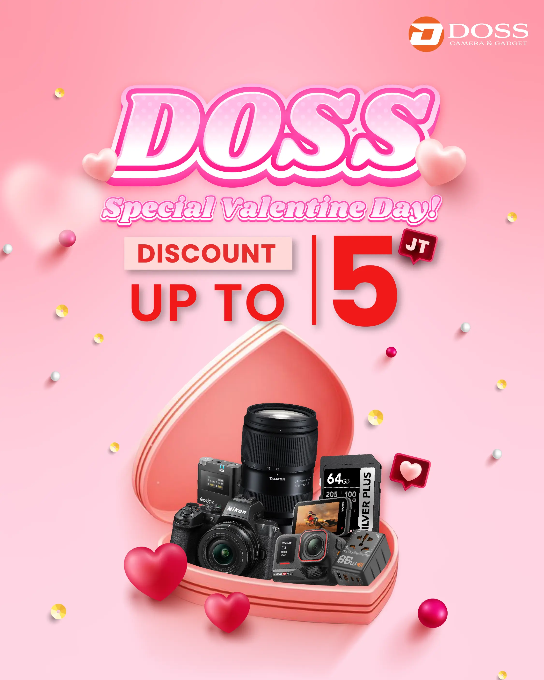 Ada Diskon Up To 5 Juta di Promo DOSS Valentine Nih, Yuk Upgrade Gear Fotografi dan Videografi Kamu.