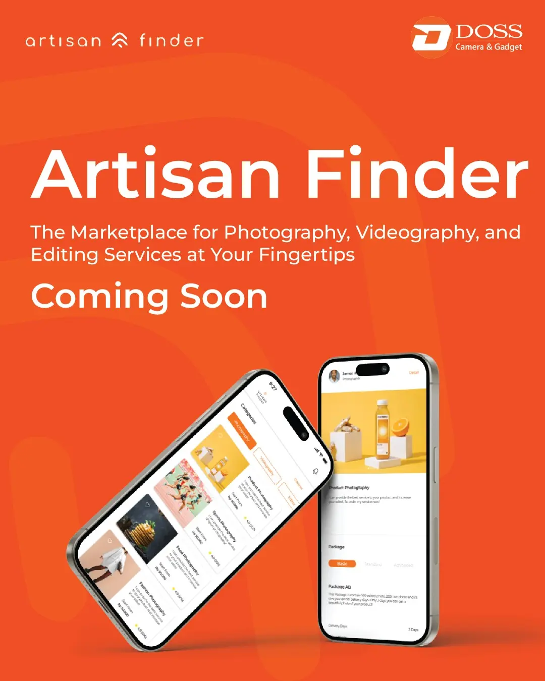 Aplikasi Artisan Finder : Marketplace Khusus Untuk Fotografi dan Videografi yang Inovatif.