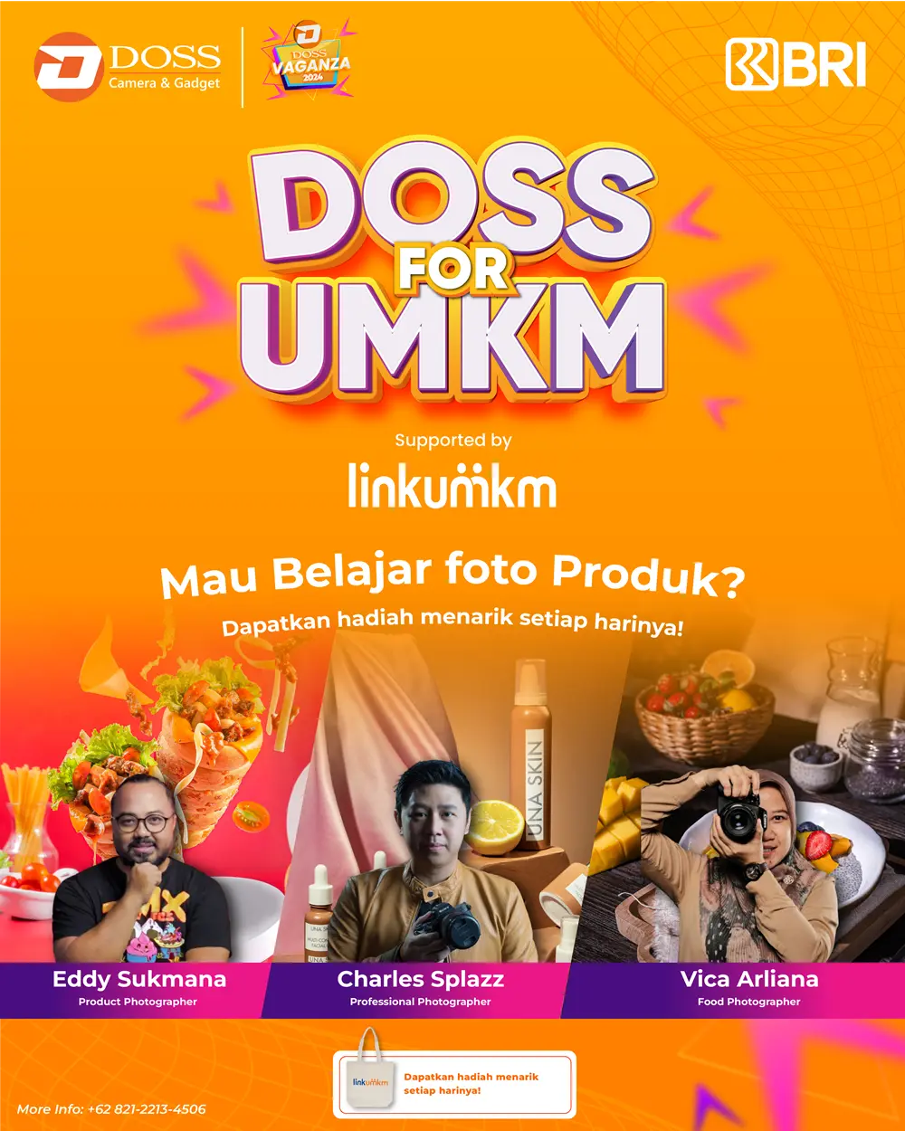 Yuk Belajar Foto Produk dan Dapat Hadiah Menarik di DOSS for UMKM DOSS Vaganza 2024.