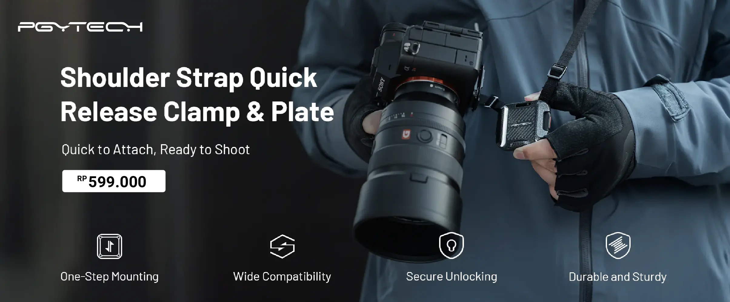 PGYTECH Shoulder Strap Quick Release Clamp & Plate P-CG-189