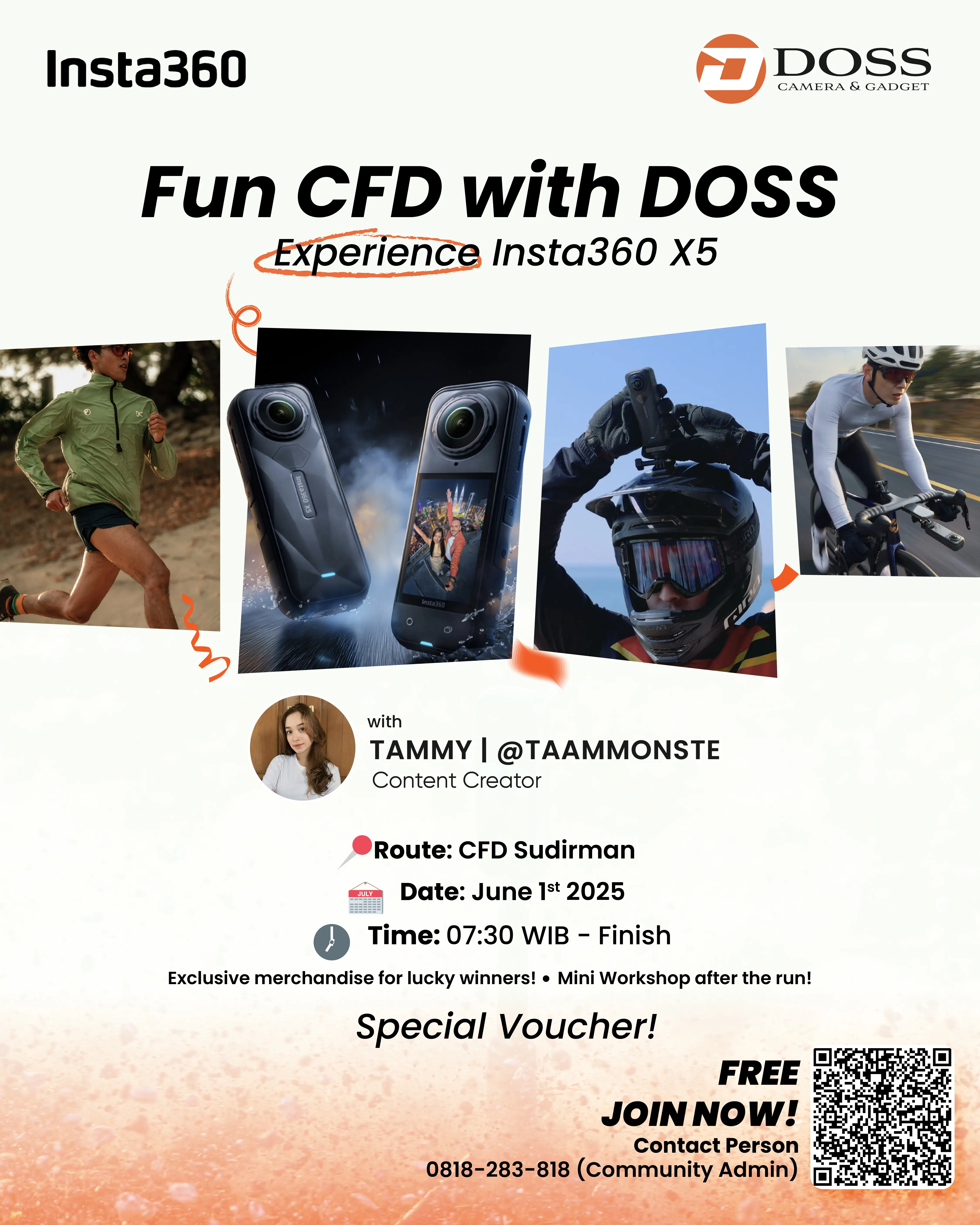 Yuk Ikutan Event Fun CFD with DOSS: Experience Insta360 X5 Bareng @taammonste 1 Juni 2025.