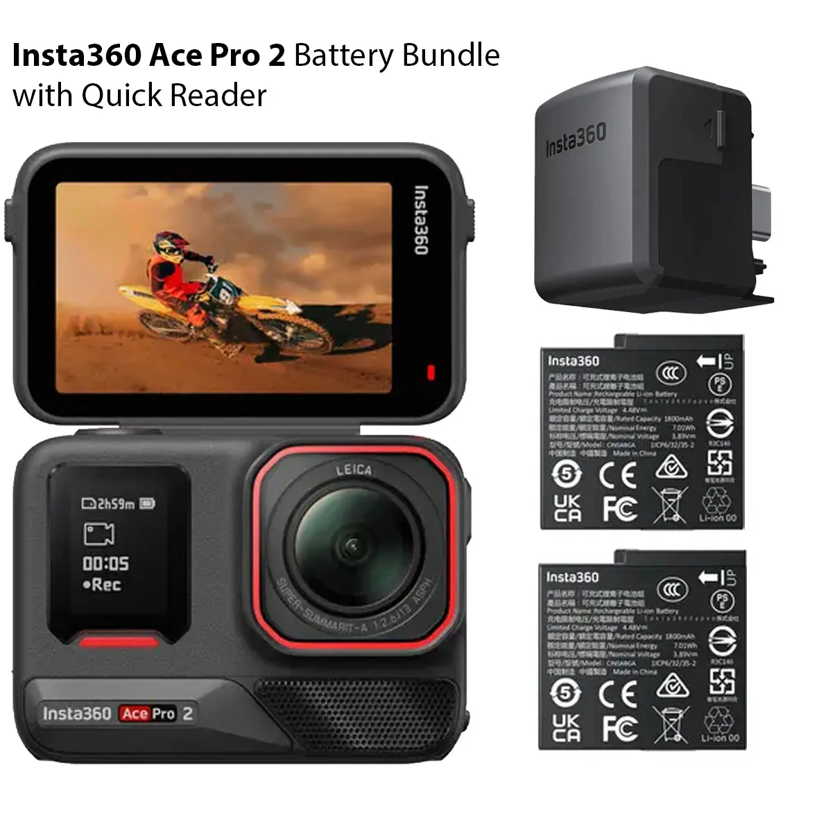 Insta360 Ace Pro 2 Battery Bundle with Quick Reader