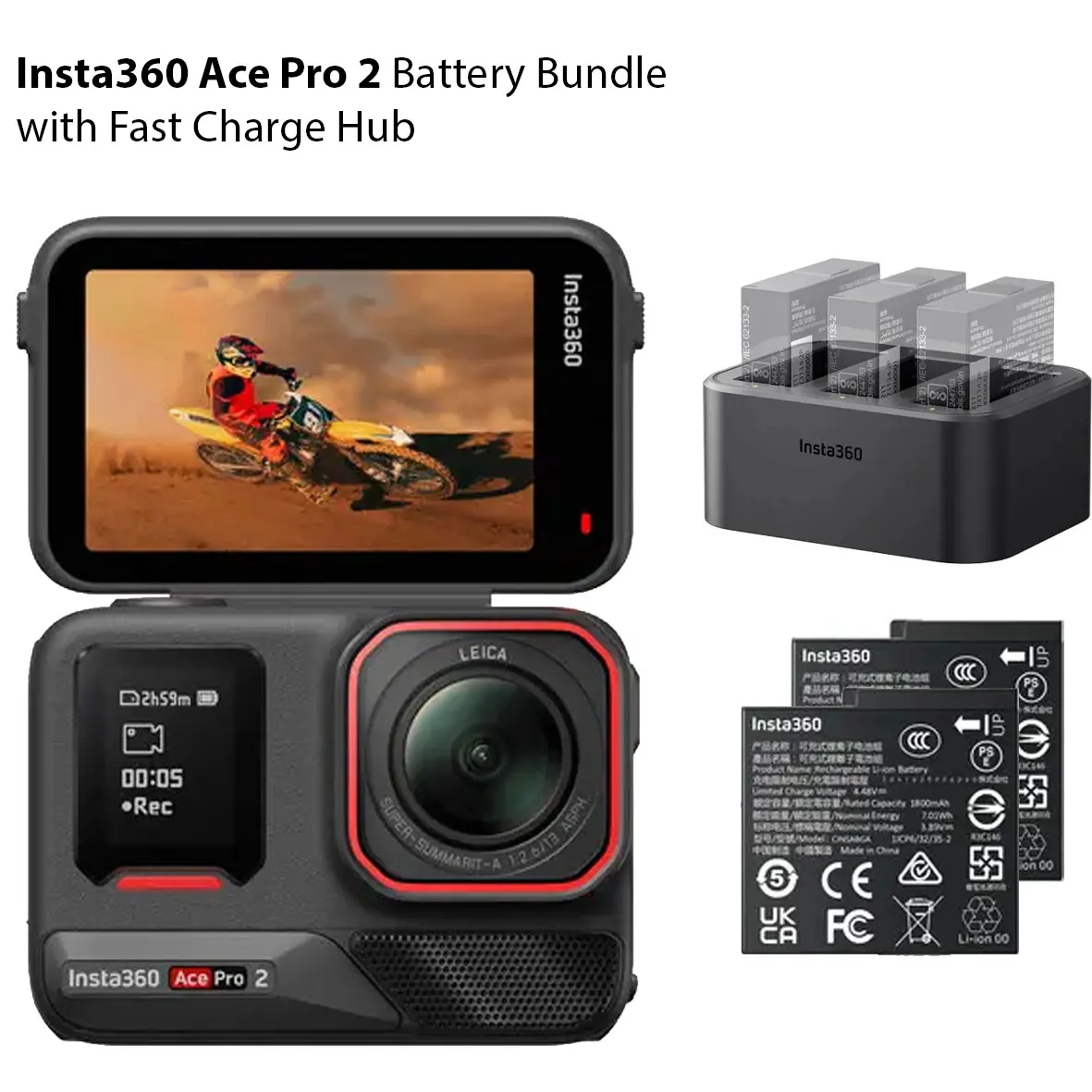 Insta360 Ace Pro 2 Battery Bundle + Fast Charge Hub