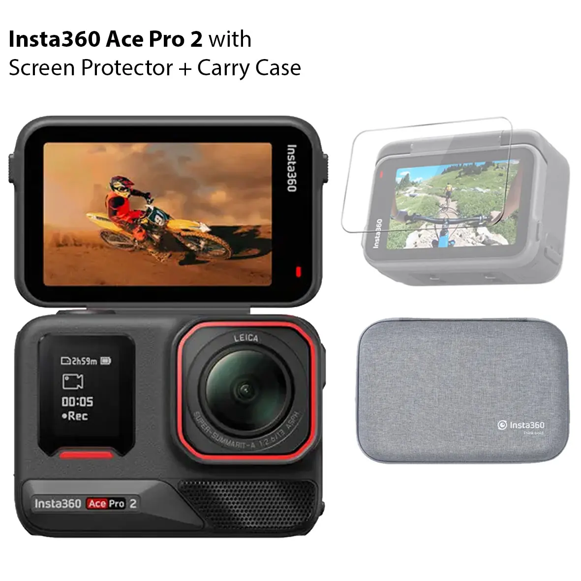 Insta360 Ace Pro 2 Standard Bundle + Screen Protector + Carry Case