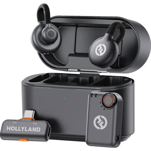 Hollyland LARK M2S DUO 2-Person Wireless Microphone System with USB-C Connector for Mobile Devices (Space Gray)