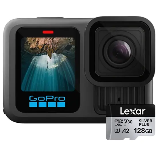 GoPro Hero 13 Black Action Camera (FREE Lexar 128GB Silver Plus microSDXC UHS-I)