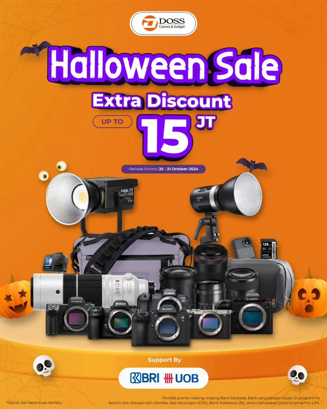 Di DOSS Halloween Sale Ada Diskon up to 15 Juta Untuk Perlengkapan Fotografi dan Videografi  .