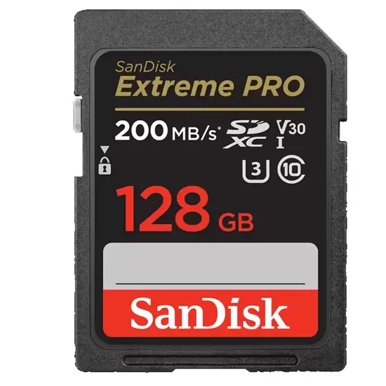 SanDisk SDXC Extreme Pro UHS-I 128GB R200MBs W90MBs