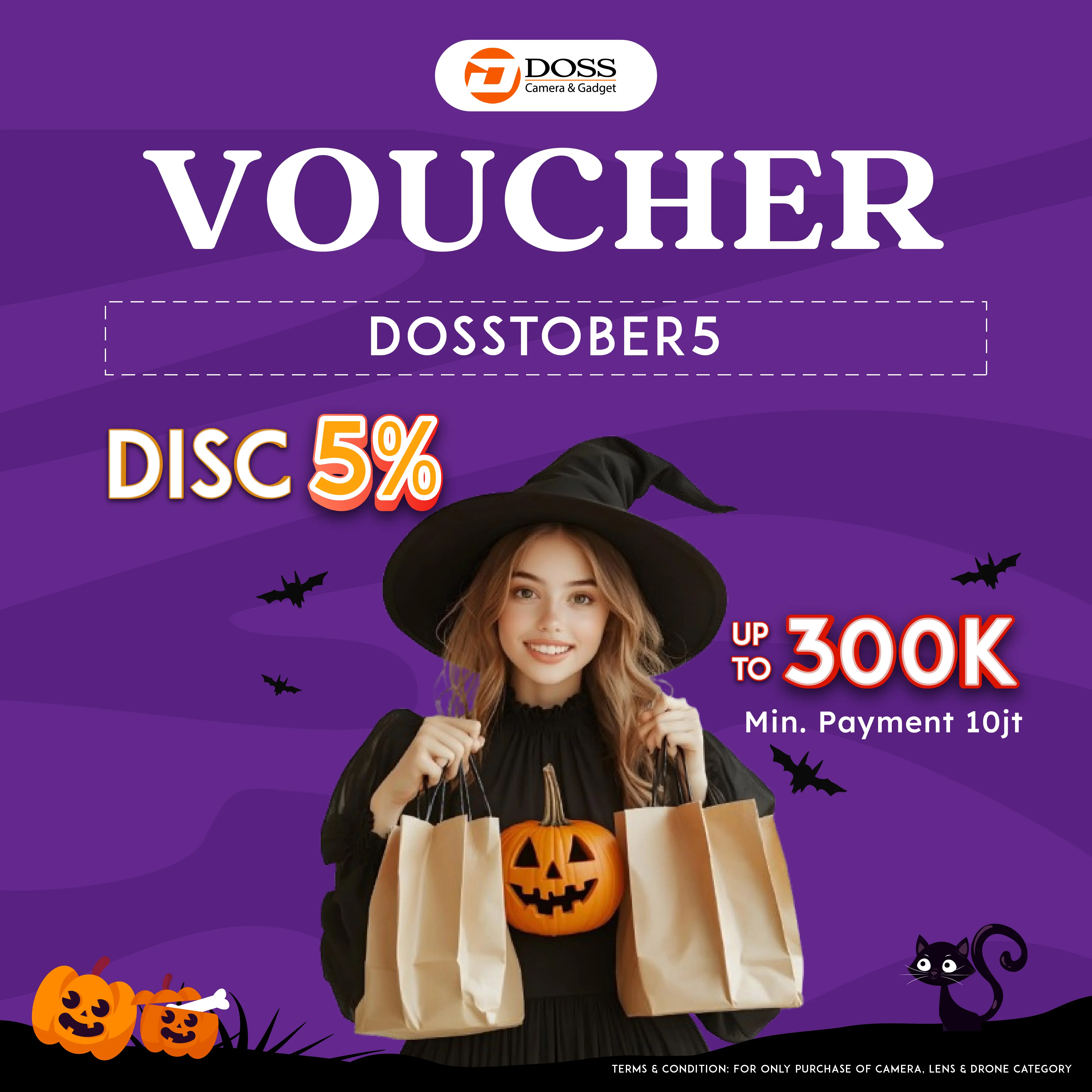 Belanja di DOSS Website Makin Hemat Dengan Diskon 5% up to 300 Ribu + Gratis Ongkir up to 50 Ribu.