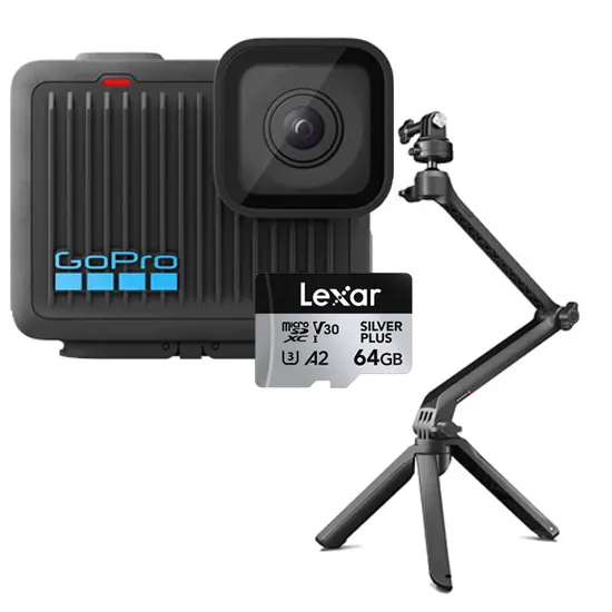 GoPro Hero Action Camera (FREE Lexar 64GB Silver Plus microSDXC UHS-I & PGYTECH CapLock MantisPod Z Tripod)