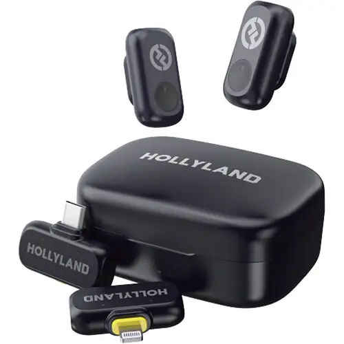 Hollyland LARK A1 Combo 2-Person Wireless Microphone System with USB-C and Lightning Connectors for Mobile Devices (Space Gray)