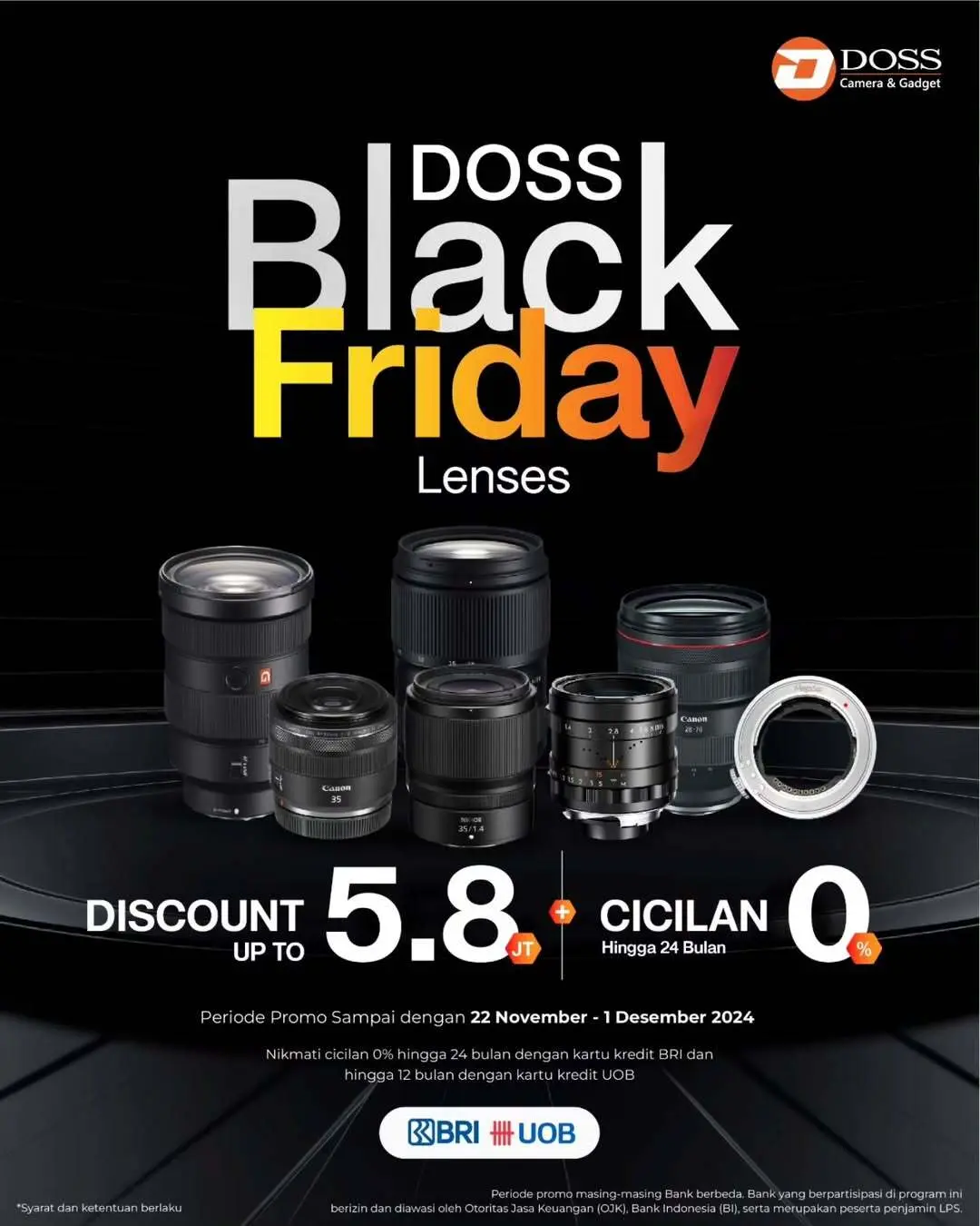 Dapatkan Diskon Lensa Up To 5.8 Juta di DOSS Black Friday.