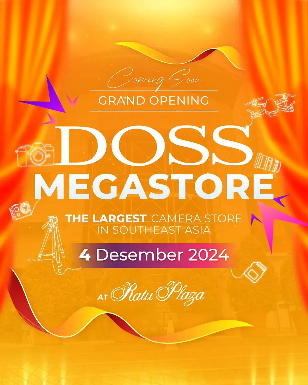 Yuk Hadiri Grand Opening DOSS Megastore Ratu Plaza 4 Desember 2024, Ada 10 Fasilitas Unggulan.