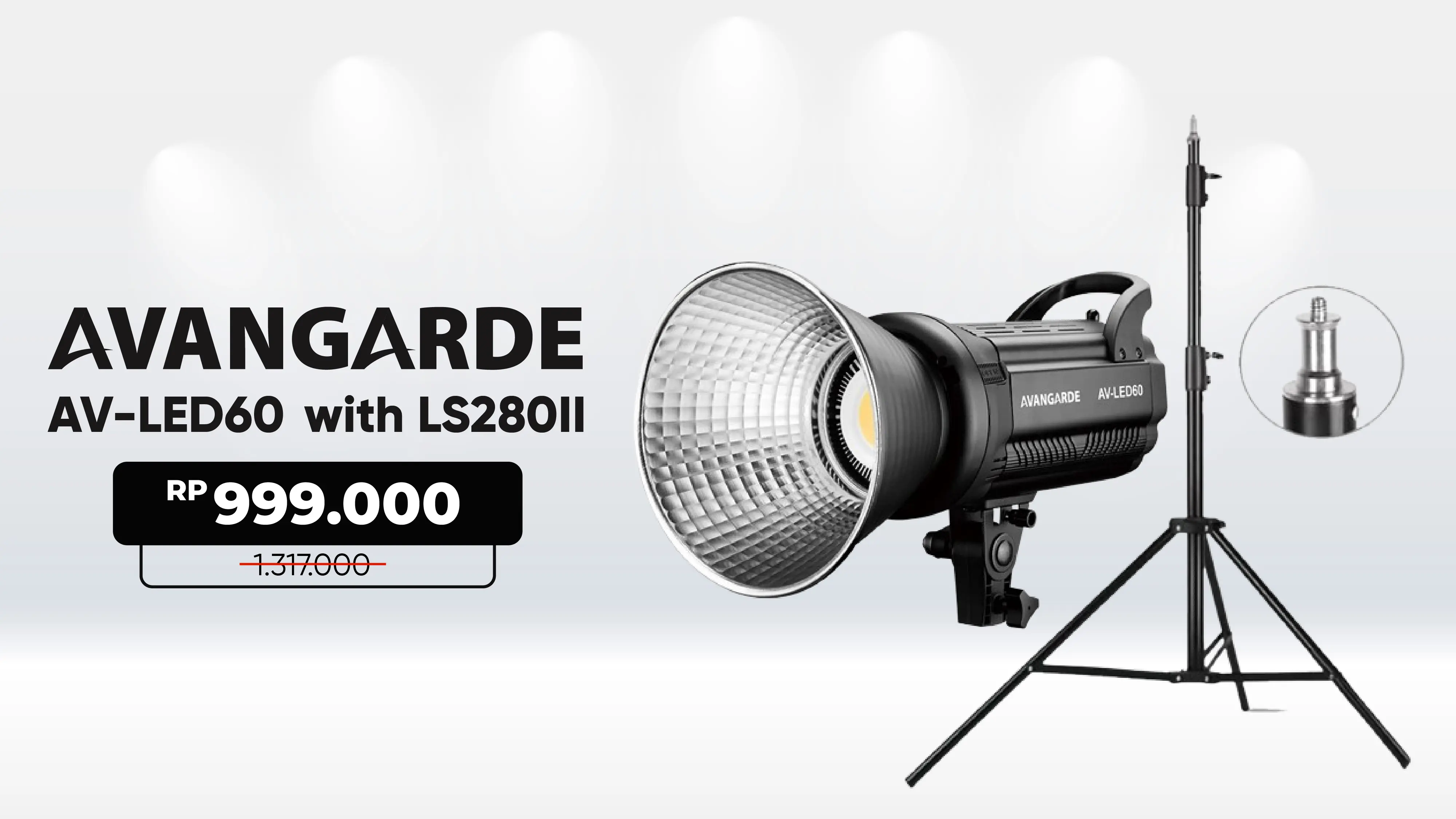 [#16806] Avangarde AV-LED60 Video LED Light with LS280II Spring Air Cushion Lightstand