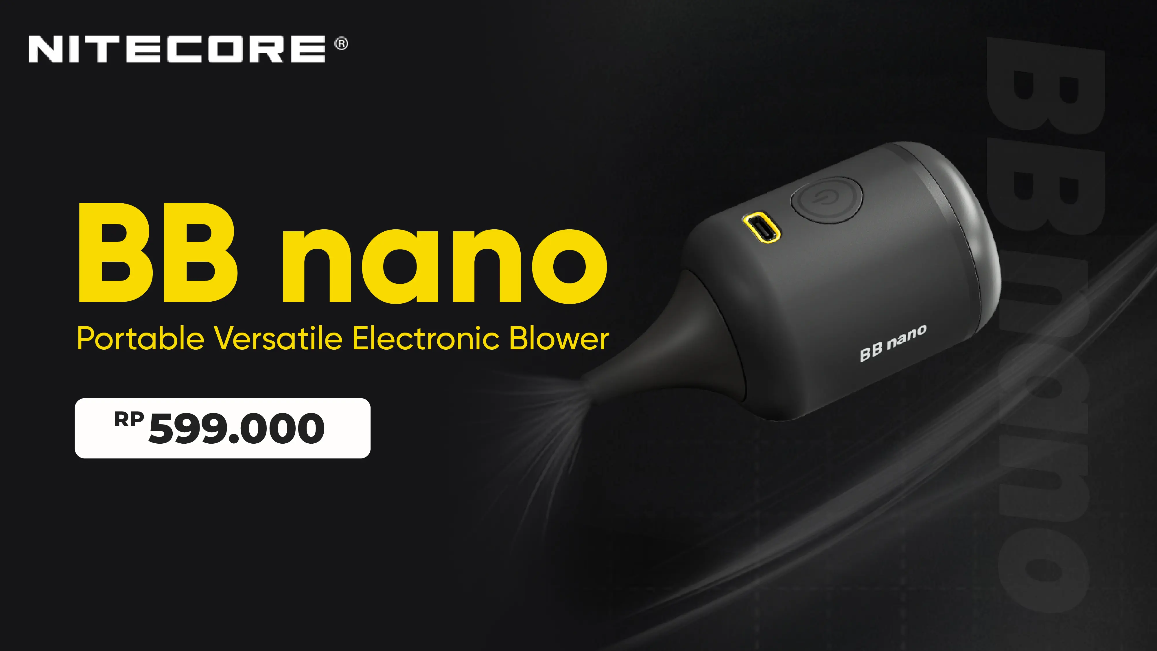 [#16448] Nitecore BB Nano Pocket Sized Electronic Blower with Vaccum Cleaning Accessories