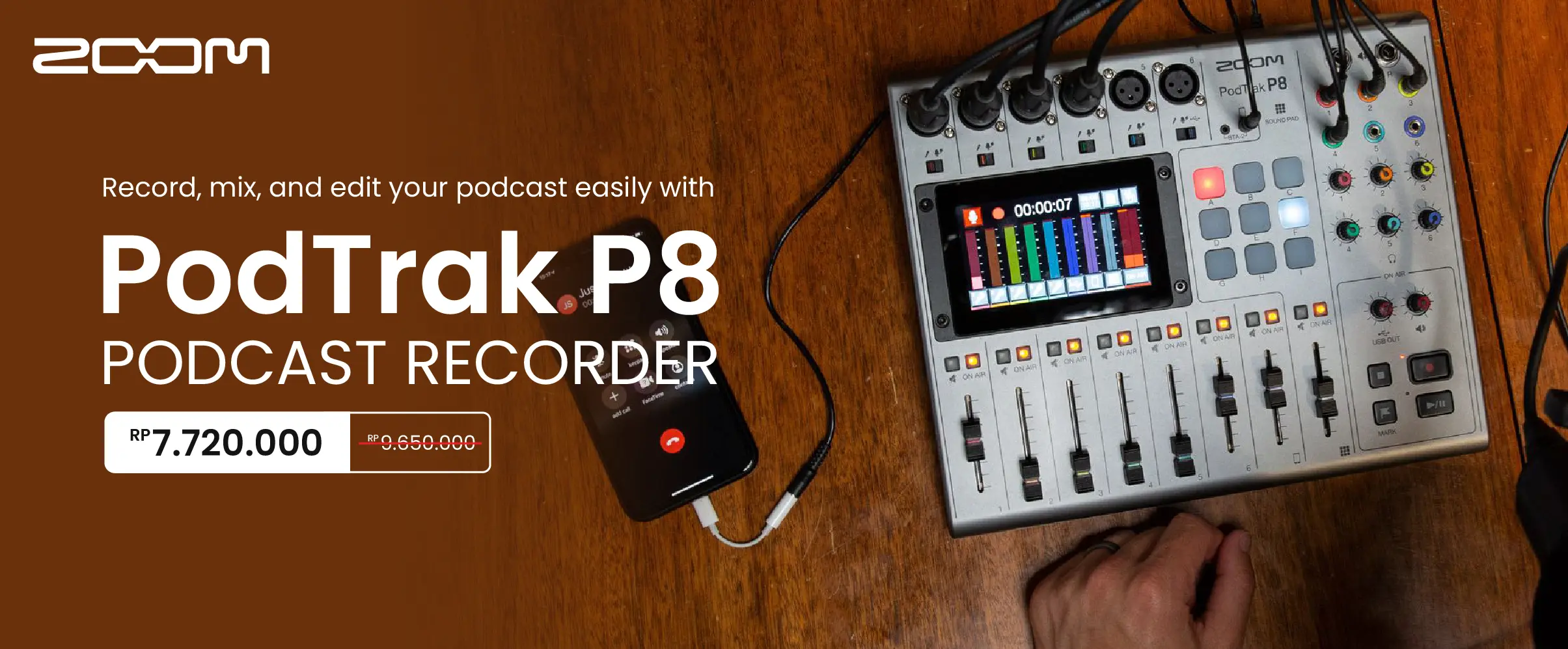 Zoom PodTrack P8 Portable Multitrack Podcast Recorder